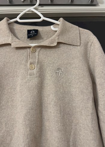 Çift Karaca Bej Yün Kazak - Görsel 2