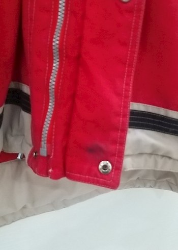 Kırmızı Gri Kapüşonlu unisex Kayak Montu - Görsel 10