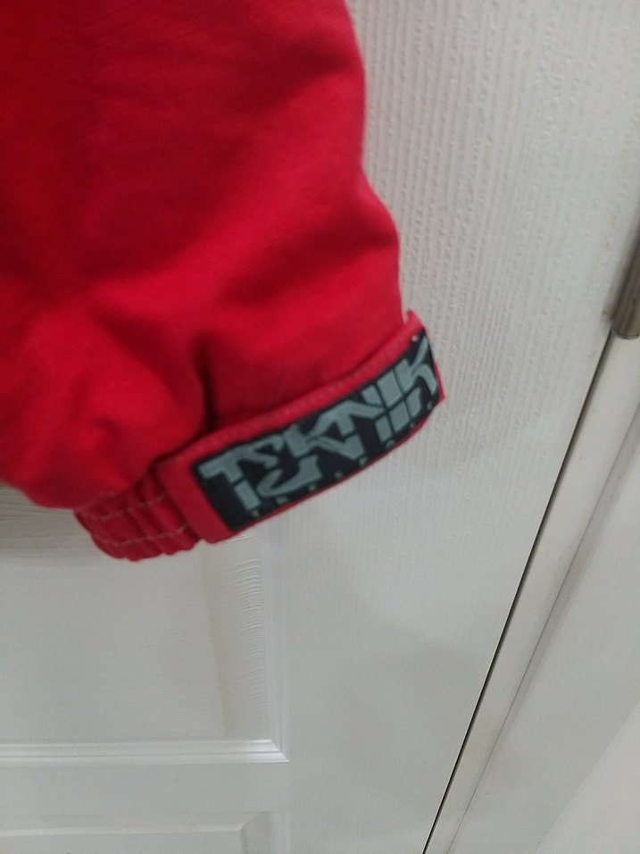 Kırmızı Gri Kapüşonlu unisex Kayak Montu - Görsel 5