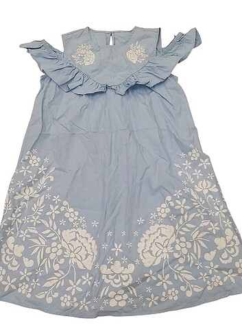 Omuz detaylı çiçek baskılı elbise kaliteli kumaş - Görsel 3