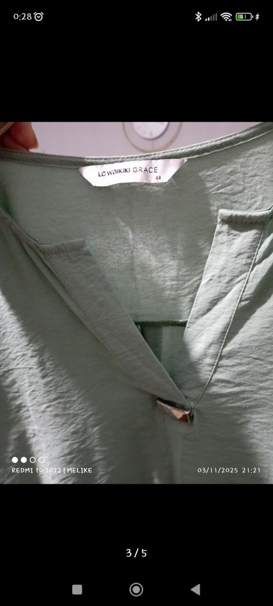 şu yeşili bluz hömlek - Görsel 3