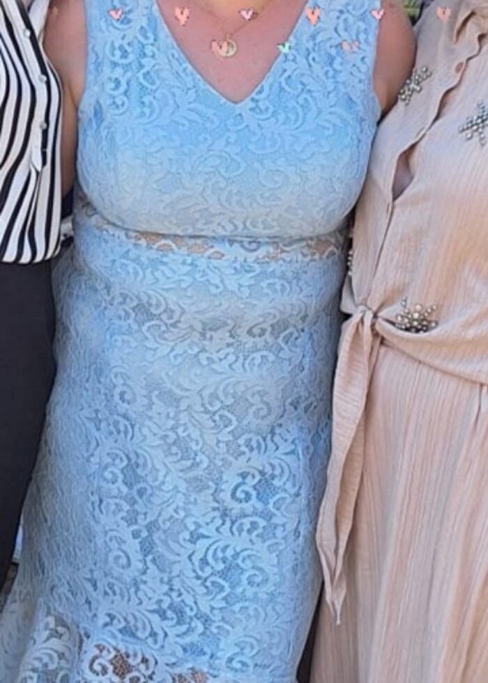 Süt mavi abiye - Görsel 3
