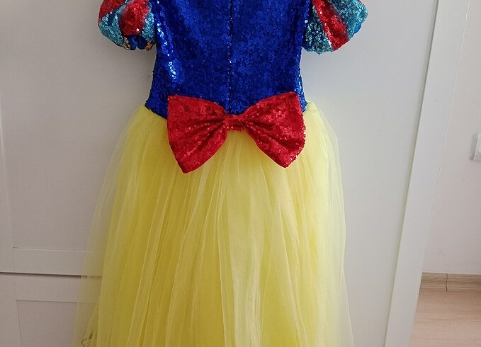 4 Yaş Beden sarı Renk Pamuk prenses elbise 