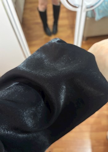 Geniş Kollu Siyah Midi Kadın Elbise Ceket - Görsel 6