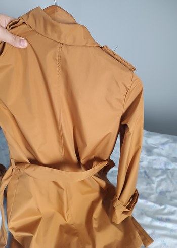 Düğmeli Kahverengi Midi Trençkot - Görsel 3