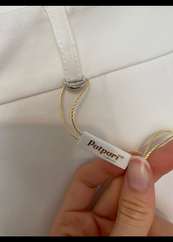 Beyaz Midi Kumaş Pantolon, Kemerli, Regular Fit - Görsel 3