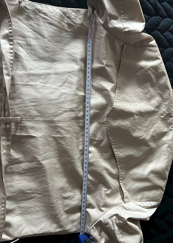 Bej Kemerli Uzun Kadın Trençkot - Görsel 7