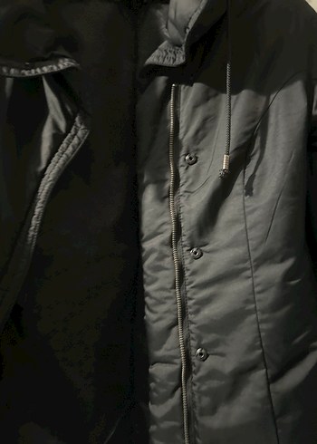 Mango Siyah Fermuarlı Yüksek Yakalı Kadın Ceketi - Görsel 3