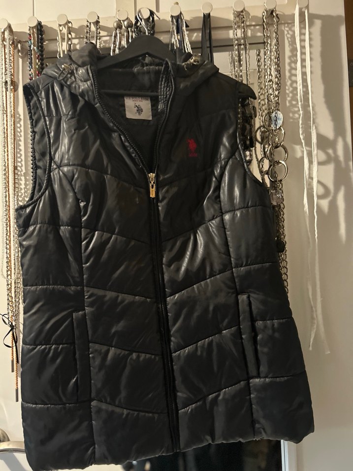 US polo Siyah Kapüşonlu Fermuarlı Kadın Yelek - Görsel 3