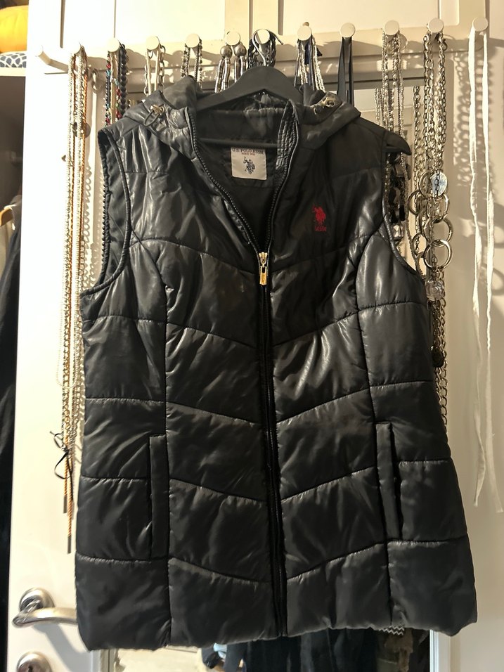 US polo Siyah Kapüşonlu Fermuarlı Kadın Yelek - Görsel 2