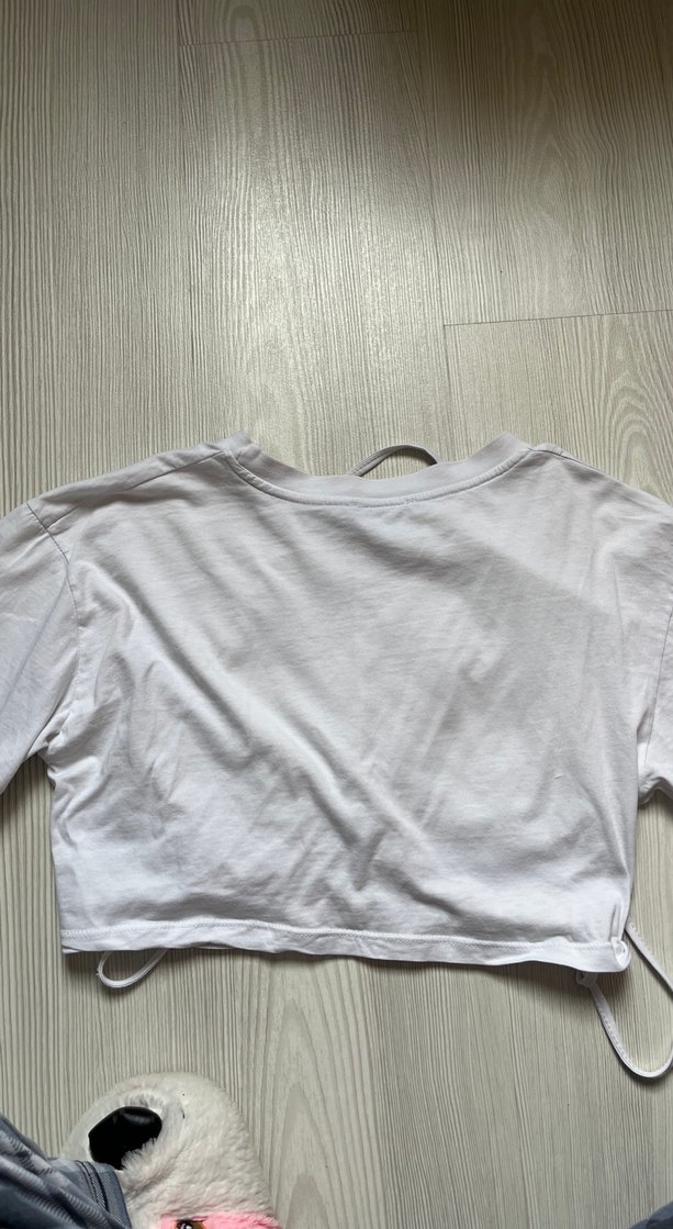 Beyaz Kısa Kollu Fitted Kadın Tişört - Görsel 2