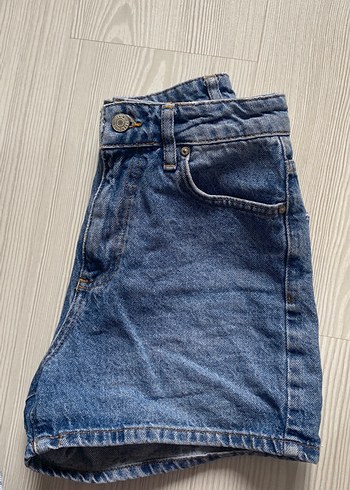 Kadın Mavi Denim Mini Şort - Görsel 2