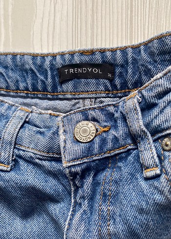 Kadın Mavi Denim Mini Şort - Görsel 4