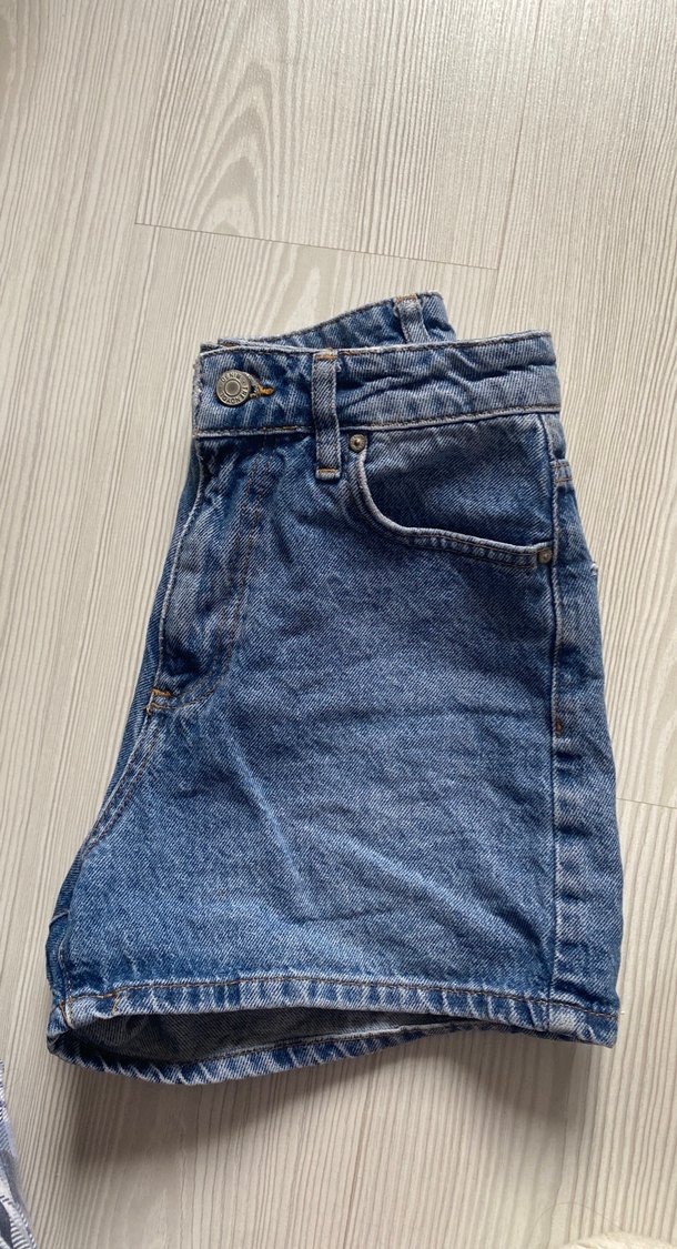 Kadın Mavi Denim Mini Şort - Görsel 2