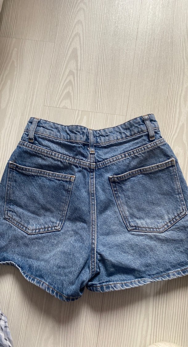 Kadın Mavi Denim Mini Şort - Görsel 3