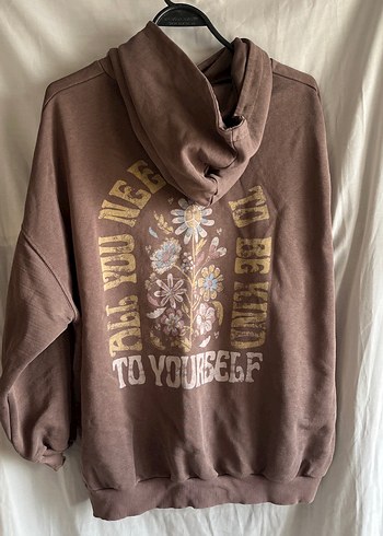 Kahverengi Kapüşonlu Kadın Sweatshirt - Görsel 2