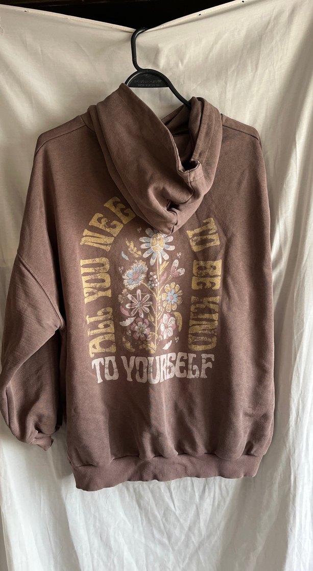 Kahverengi Kapüşonlu Kadın Sweatshirt - Görsel 2