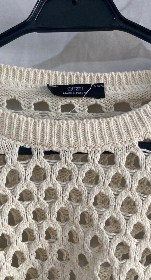 Bej Örgü Bohem Kadın Kazak - Görsel 2