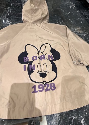 Zara Kapüşonlu Kız Çocuk Bej Yağmurluk - Görsel 5