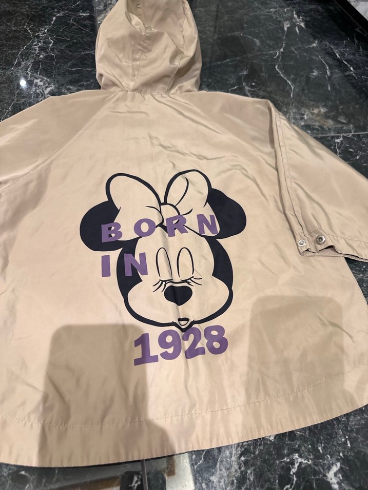 Zara Kapüşonlu Kız Çocuk Bej Yağmurluk - Görsel 5