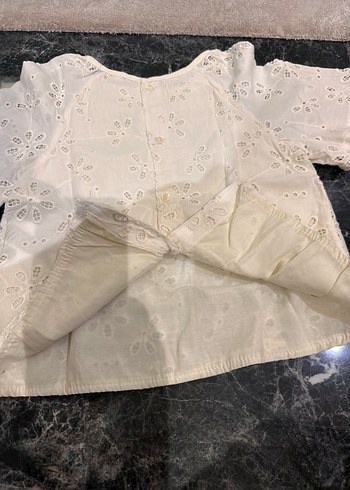 Kısa Kollu Nakışlı Beyaz Bohem Bluz - Görsel 6