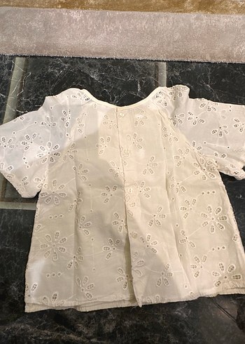 Kısa Kollu Nakışlı Beyaz Bohem Bluz - Görsel 5