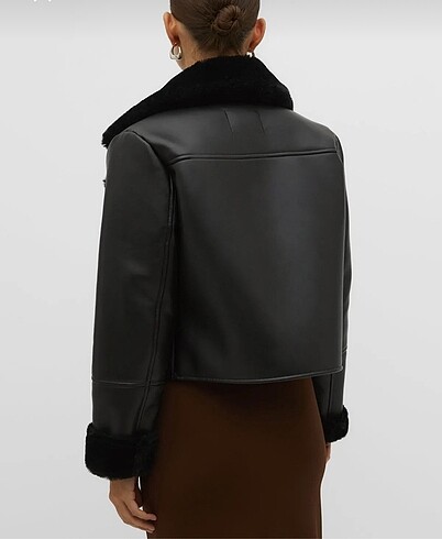 Stradivarius Stradivarius içi kürklü suni deri biker ceket