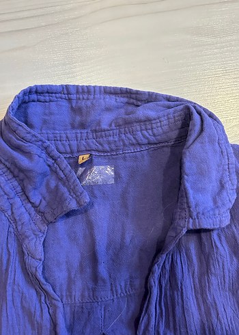 Zara mor Kısa Kollu Keten Gömlek