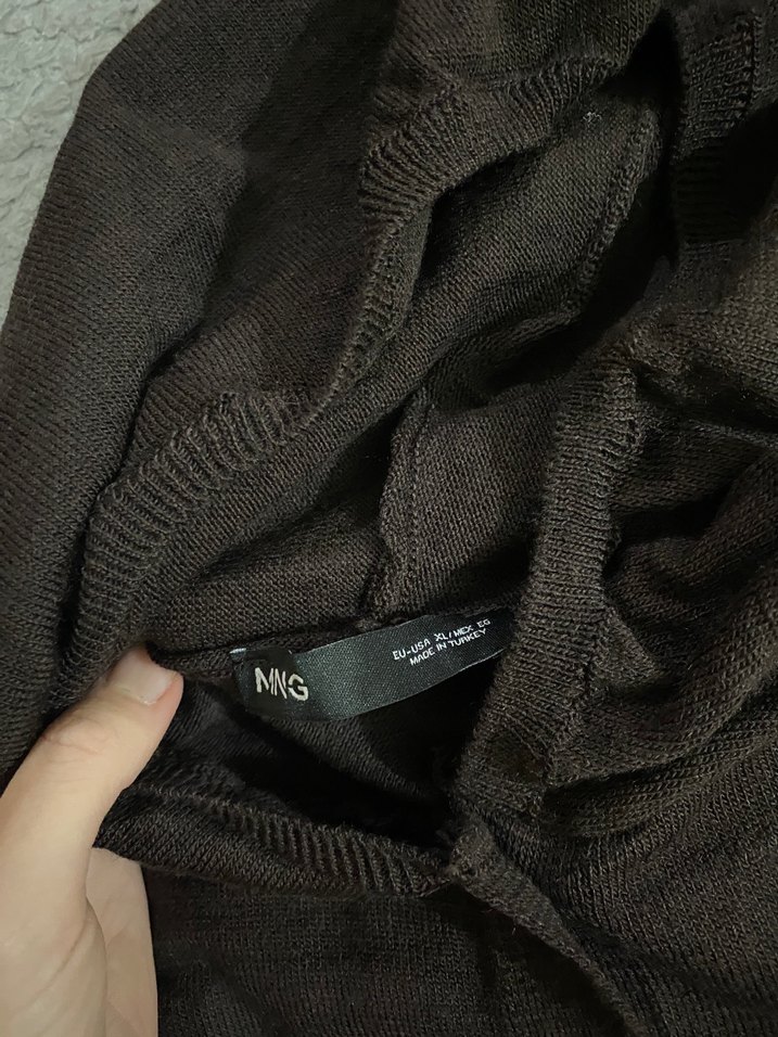 MANGO Koyu Kahverengi Triko Hırka — görsel 8/9