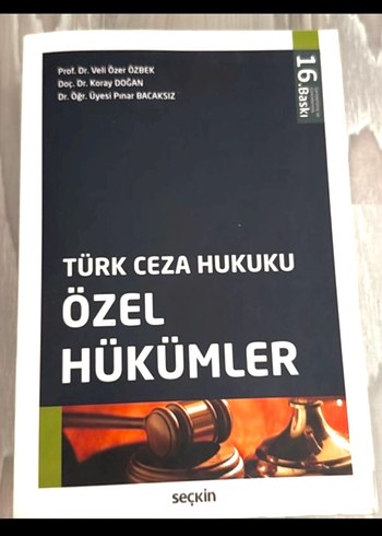 Türk Ceza Hukuku Özel Hükümler Veli Özer