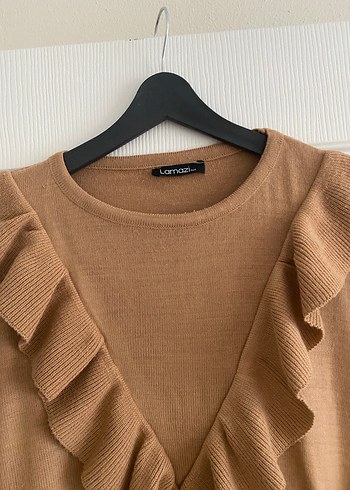 Kadın Fırfırlı Triko Kazak gülaksa butikten alındı - Görsel 2