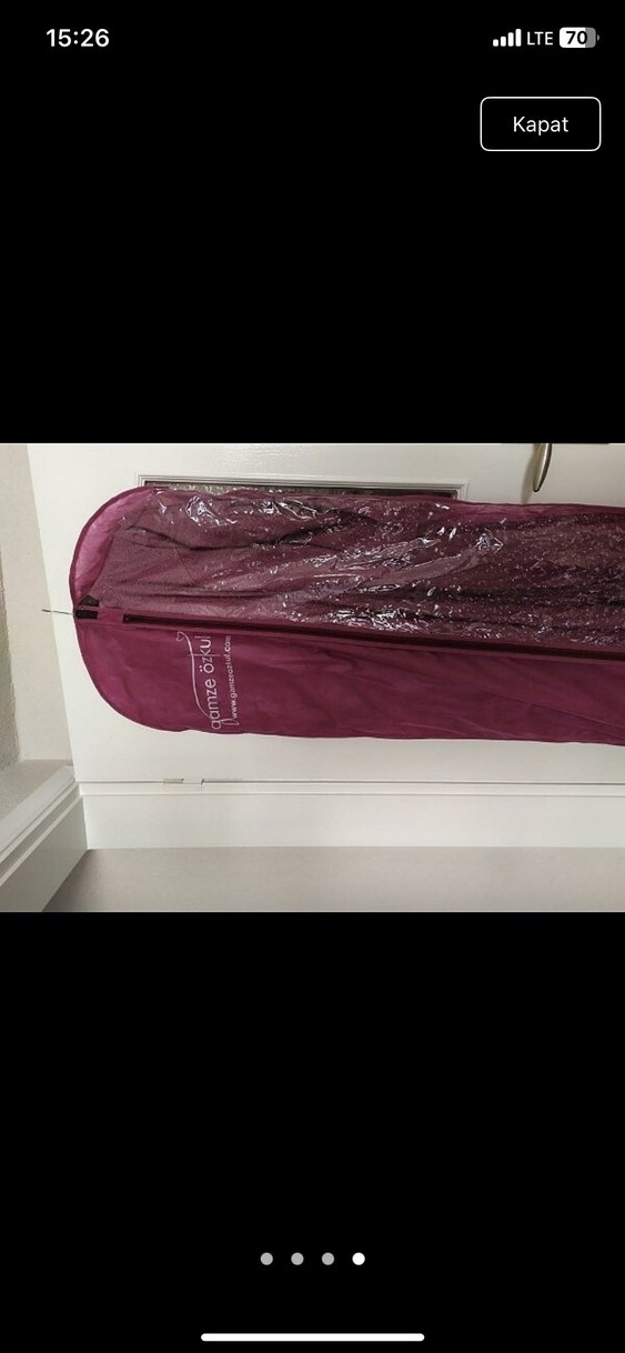 Gamze Özkul marka Uzun Kollu Parlak Abiye Elbise - Görsel 3