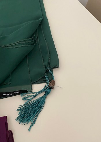 Kadın Çok Renkli Püsküllü şifon Şal Seti - Görsel 4