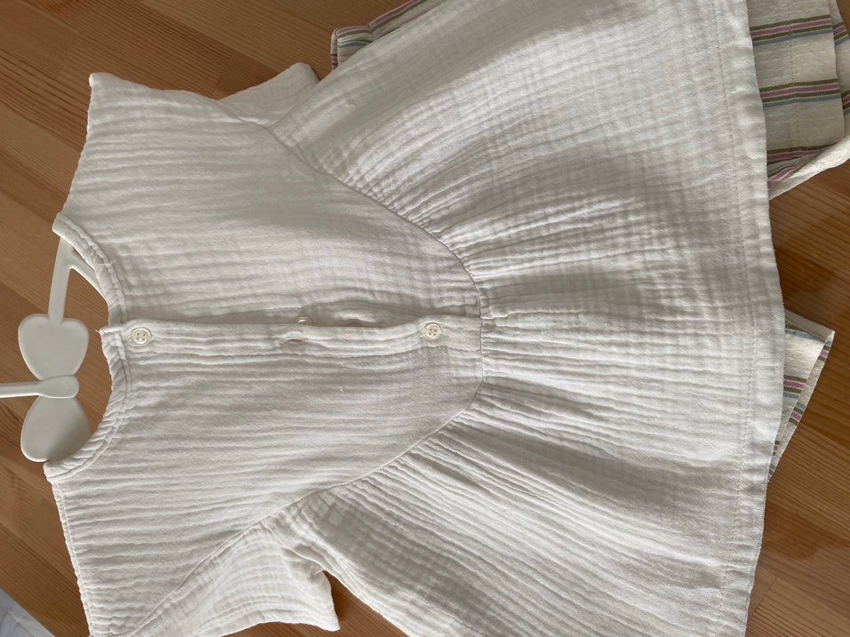 Cassiope Bebek Kız Pastel Renkli Nakışlı Kısa Kollu müslin Takım - Görsel 3