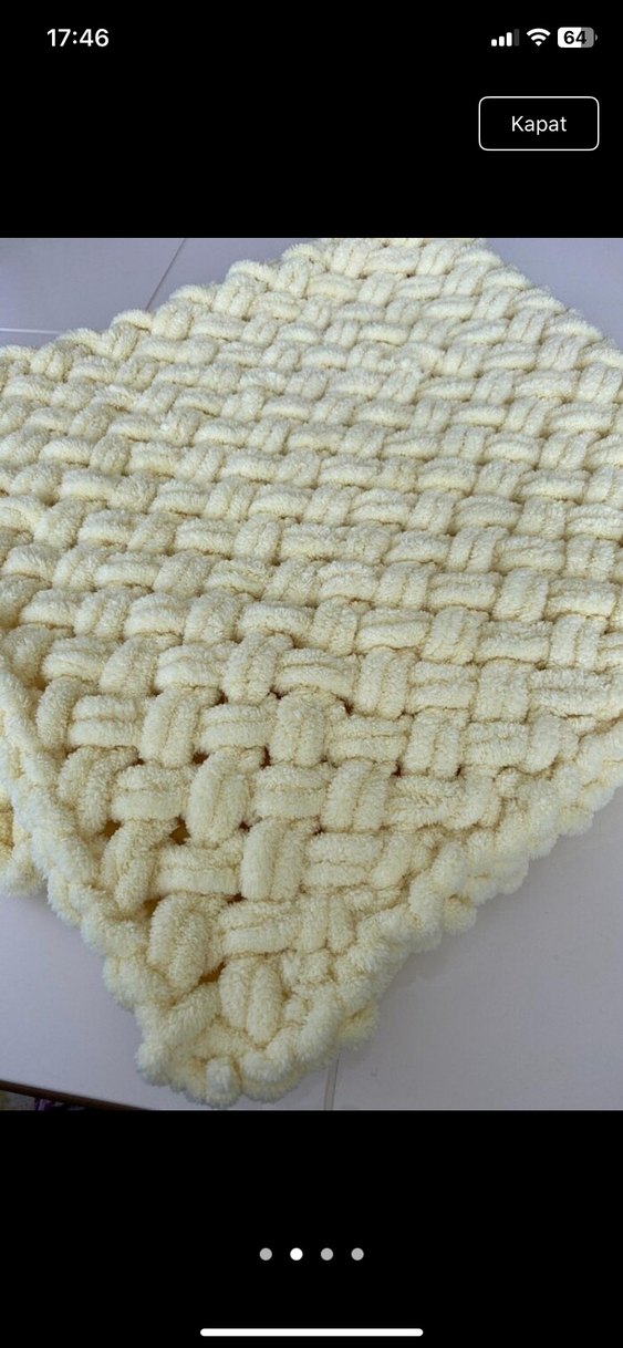 Bebekler için örgü battaniye, sarı, puffy - Görsel 2