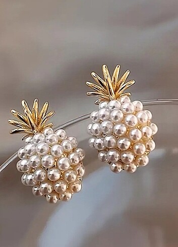 Ananas mini incili küpe 
