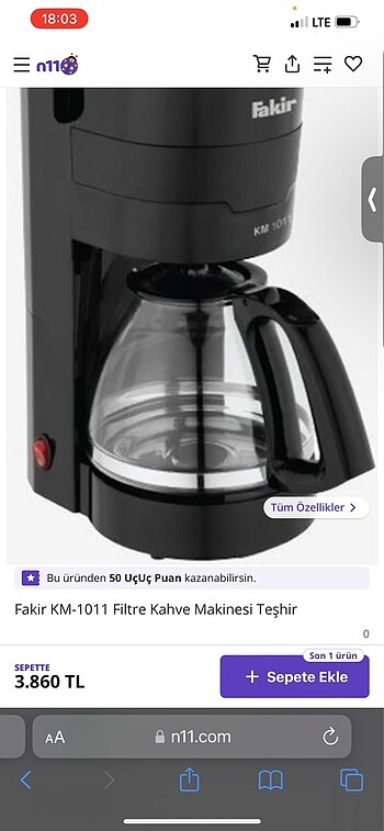 Beden Fakir filtre kahve makinesi
