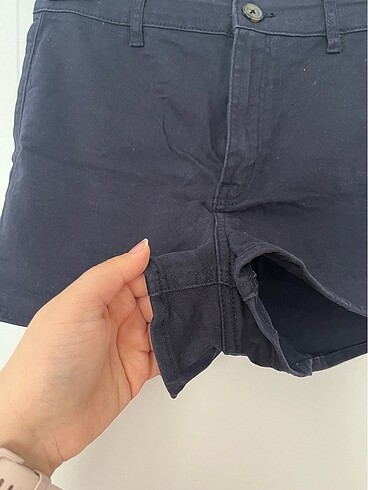 H&M Lacivert Yüksek Bel Şort