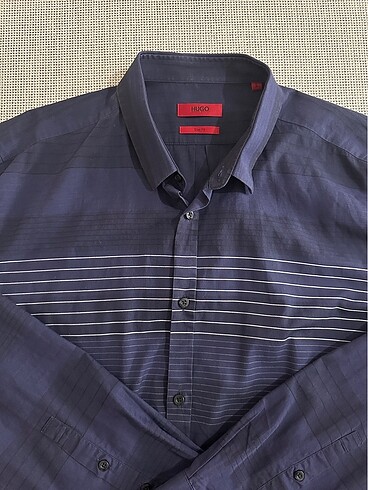 Hugo Boss Lacivert Gömlek - Görsel 5