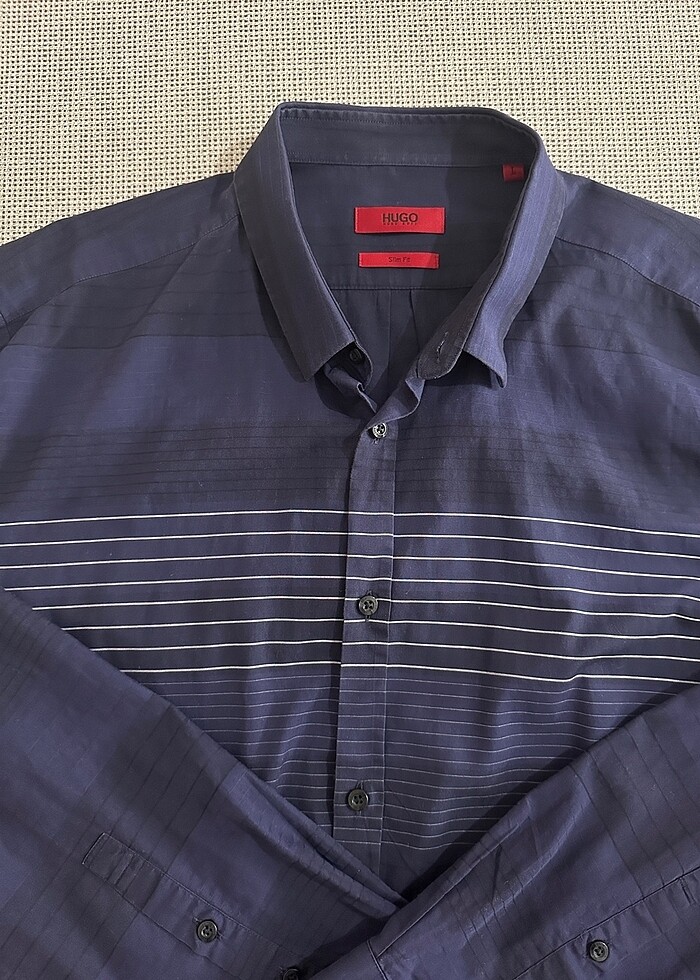 Hugo Boss Lacivert Gömlek - Görsel 5