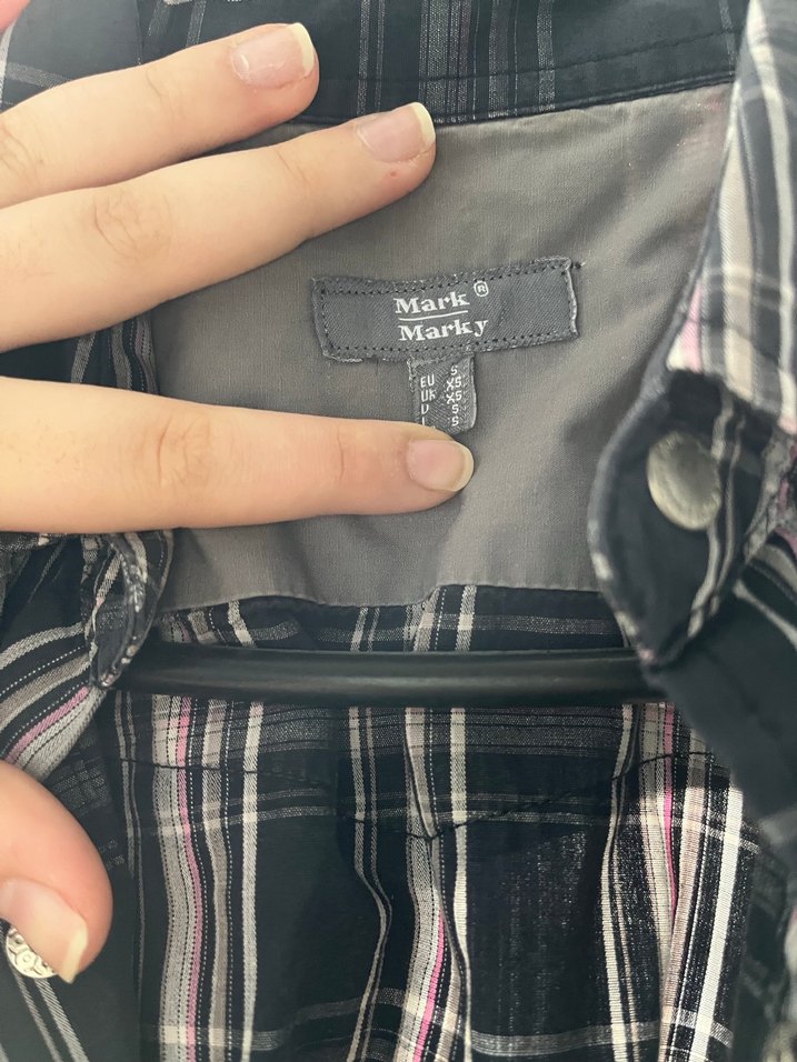 Düğmeli Gri Uzun Kollu Vintage Gömlek - Görsel 3