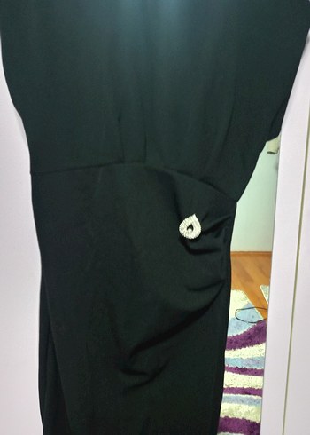 siyah midi elbise - Görsel 2