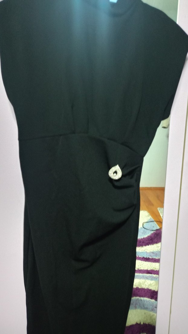 siyah midi elbise - Görsel 2