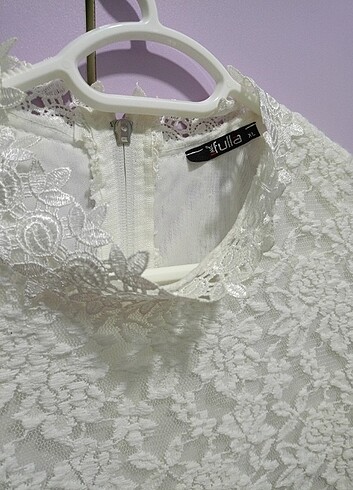 Beyaz dantelli bluz - Görsel 7