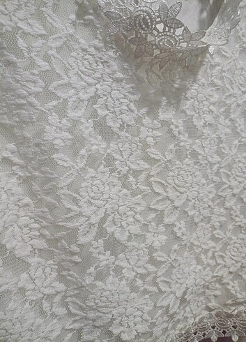 Beyaz dantelli bluz - Görsel 8
