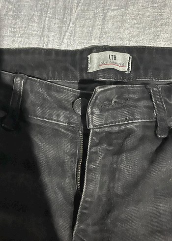 Gri jena Erkek Slim Fit Fermuarlı Pantolon