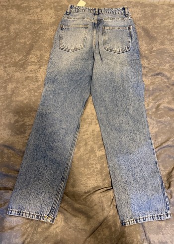 Düğmeli Loose Fit Midi Kadın Kot Pantolon - Görsel 4