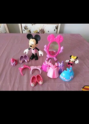 Minnie mouse butik ve manyetik ahşap oyuncak bebek giysileri