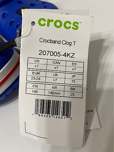 23 Beden mavi Renk Crocs Crocband Clog K/T Blue Bolt TerlikUnisex Çocuk