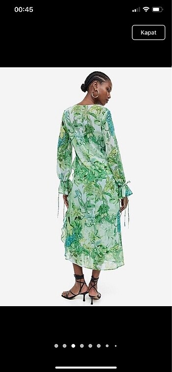 l Beden H&M yeşil trend elbise